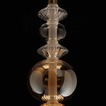 Подвесной светильник с вертикальной композицией из прозрачных и янтарных стеклянных шаров и ромбов Gabriel Scott Luna варинант исполнения - 7 | Loft Concept в Саратове