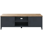 ТВ-тумба из металла и столешницей из массива дуба Metal Wood TV-Stand варинант исполнения - 1 | Loft Concept в Саратове