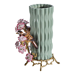 Ваза с птицами и цветами из фарфора с бронзовыми элементами Garden of Eden варинант исполнения - 3 | Loft Concept в Саратове