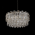 Круглая люстра с хрустальными подвесками на серебряном каркасе Gorgeous Crystal Light варинант исполнения - 6 | Loft Concept в Саратове