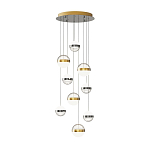 Люстра каскадная с 9-ю подвесами бронза и никель Peggy Futura lamp варинант исполнения - 2 | Loft Concept в Саратове