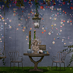 Обои ручная роспись Falling Flowers Standard colourway on Flash metallic silk варинант исполнения - 1 | Loft Concept в Саратове