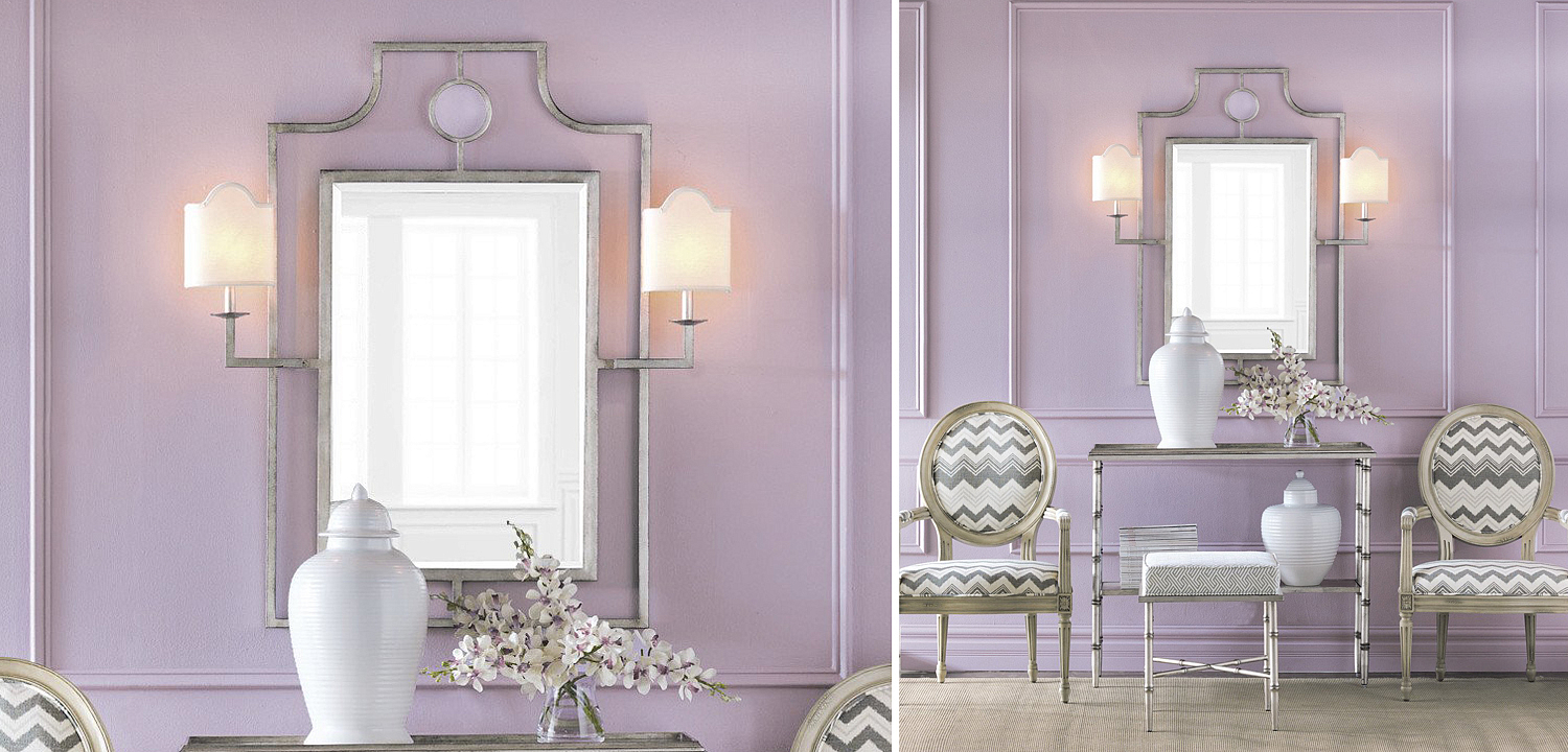 Зеркало с бра Mirror with Sconces Dairile Silver Зеркало с бра Mirror with Sconces Dairile Silver - Loft-Concept в Саратове