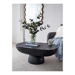 Столик кофейный черного цвета с овальной столешницей и круглым основанием Black Dalmen Table варинант исполнения - 2 | Loft Concept в Саратове