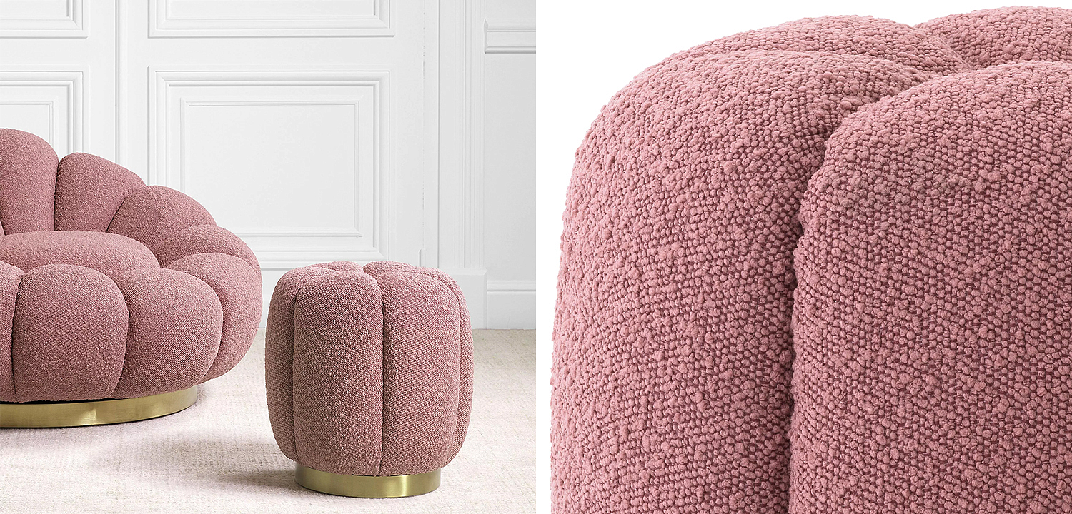 Пуф Eichholtz Stool Orchanic Boucle Rose Пуф Eichholtz Stool Orchanic Boucle Rose - Loft-Concept в Саратове