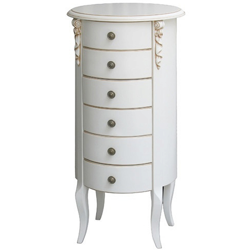Круглый небольшой комод в стиле прованс с 6-ю ящиками Montmartre Provence Chest of Drawers ivory ( слоновая кость ) Круглый небольшой комод в стиле прованс с 6-ю ящиками Montmartre Provence Chest of Drawers ivory ( слоновая кость ) в Саратове | Loft Concept