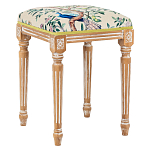 Банкетка одноместная из массива бука с цветочным принтом Beige Chinoiserie Garden Banquette варинант исполнения - 1 | Loft Concept в Саратове