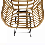 Стул барный с ротанговым плетением Half Bar Chair with Wicker с подлокотниками варинант исполнения - 7 | Loft Concept в Саратове