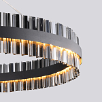 Люстра кольцевая чёрного цвета с вертикальными стеклянными элементами Ring Horizontal варинант исполнения - 1 | Loft Concept в Саратове