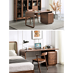 Стол рабочий округлой формы с 3-мя ящиками  Working Moonnut Table варинант исполнения - 2 | Loft Concept в Саратове