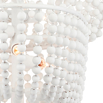 Люстра белая в форме спирали с декором из круглых деревянных бусин White Wooden Beads варинант исполнения - 1 | Loft Concept в Саратове