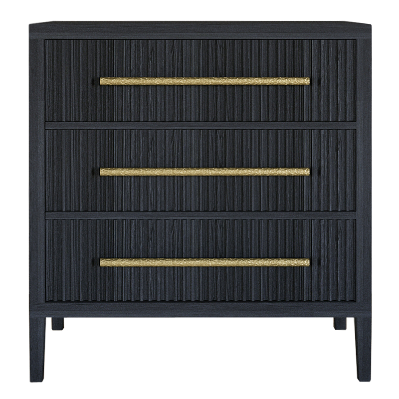 Комод Primo с 3 выдвижными ящиками Черный дуб Черный в Саратове | Loft Concept 