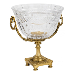 Чаша из рельефного стекла прозрачного цвета на бронзовой подставке Eden Garden варинант исполнения - 1 | Loft Concept в Саратове