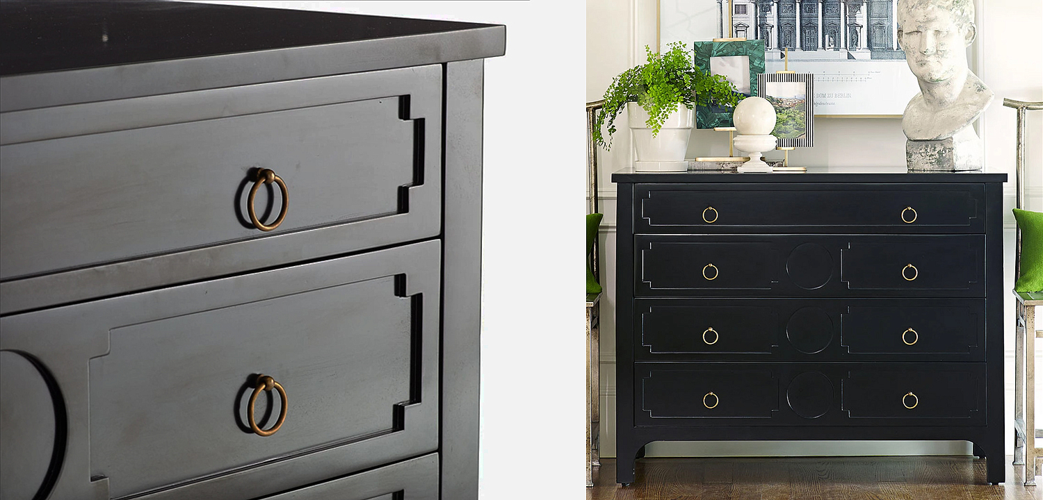 Комод с 4-мя ящиками Lawrence chest of drawers Black Черный Комод с 4-мя ящиками Lawrence chest of drawers Black Черный - Loft-Concept в Саратове