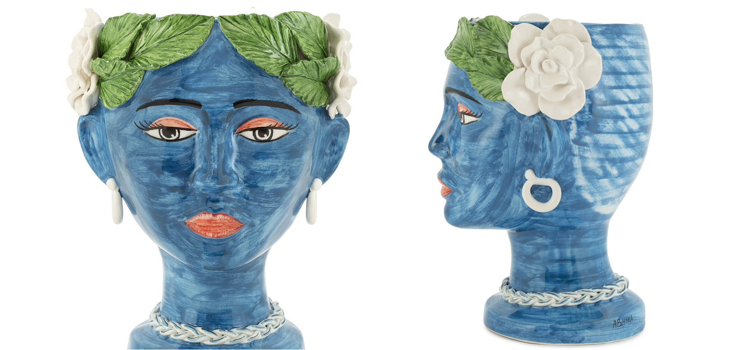 Ваза VASE HEAD SELVA COLOR dark blue Ваза VASE HEAD SELVA COLOR dark blue - Loft-Concept в Саратове