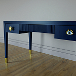 Письменный стол Elsa Dreams Blue Шпон дерево с двумя ящиками варинант исполнения - 4 | Loft Concept в Саратове