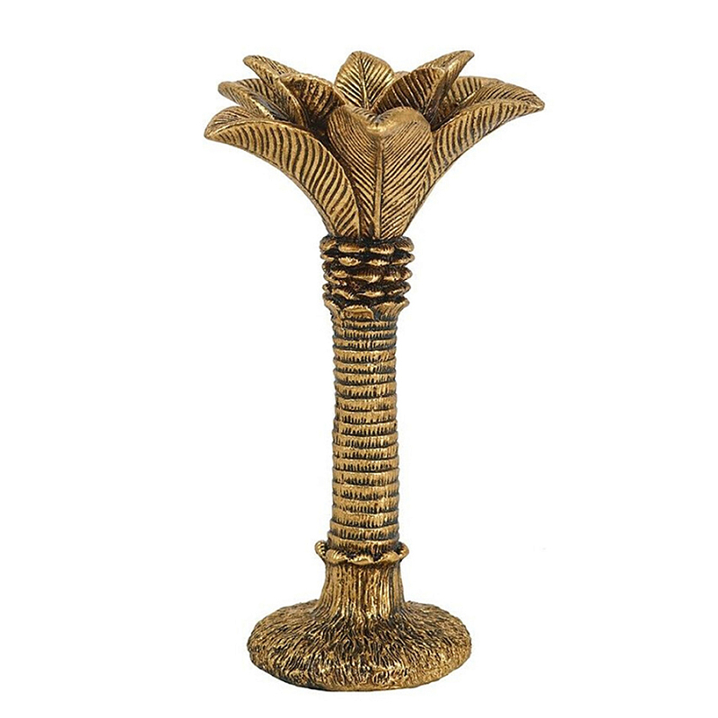 Подсвечник в форме пальмы с резными листьями и текстурным основанием Golden palm leaves Бронза Подсвечник в форме пальмы с резными листьями и текстурным основанием Golden palm leaves Бронза в Саратове | Loft Concept