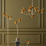 Люстра с плафонами в виде цветов Golden Bird of Paradise варинант исполнения - 5 | Loft Concept в Саратове