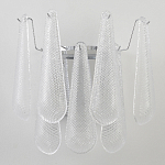 Бра с подвесками из рифленного стекла в форме капель на основании цвета хром Textured Glass варинант исполнения - 6 | Loft Concept в Саратове