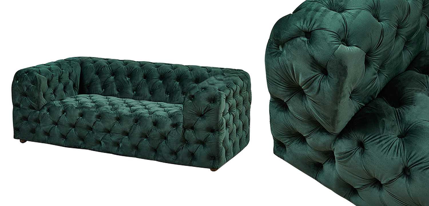 Диван Green Soho Tufted Sofa Зеленый Диван Green Soho Tufted Sofa Зеленый - Loft-Concept в Саратове