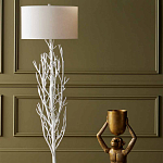 Торшер белый с цилиндрическим абажуром и каркасом в виде дерева Branched Tree варинант исполнения - 4 | Loft Concept в Саратове