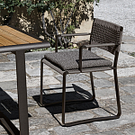 Дизайнерский стул с каркасом из металла с плетеными сиденьем и спинкой GREEN POINT Chair варинант исполнения - 6 | Loft Concept в Саратове