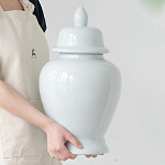 Ваза белая с крышкой однотонная Chinoiserie Ceramics варинант исполнения - 7 | Loft Concept в Саратове