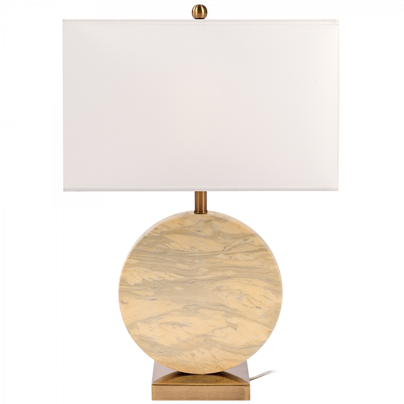 Настольная лампа Lua Grande Table Lamp beige marble Белый Бежево-серый Латунь в Саратове | Loft Concept 