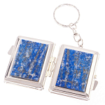 Зеркало брелок складное двухстороннее из натурального камня Лазурит Stone Mirrors варинант исполнения - 2 | Loft Concept в Саратове