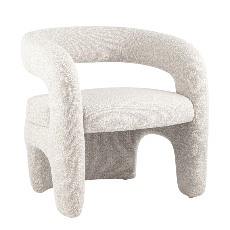 Кресло дизайнерское для лаунж зоны жемчужного цвета Pearl Lounge Белый в Саратове | Loft Concept 