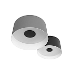 Потолочный светильник с 2-мя цилиндрическими абажурами серого и черного цвета Urban Dome варинант исполнения - 5 | Loft Concept в Саратове