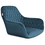 Барный стул со спинкой и подлокотниками на 4-х металлических ножках Douglas Rhombus Синий Велюр варинант исполнения - 2 | Loft Concept в Саратове