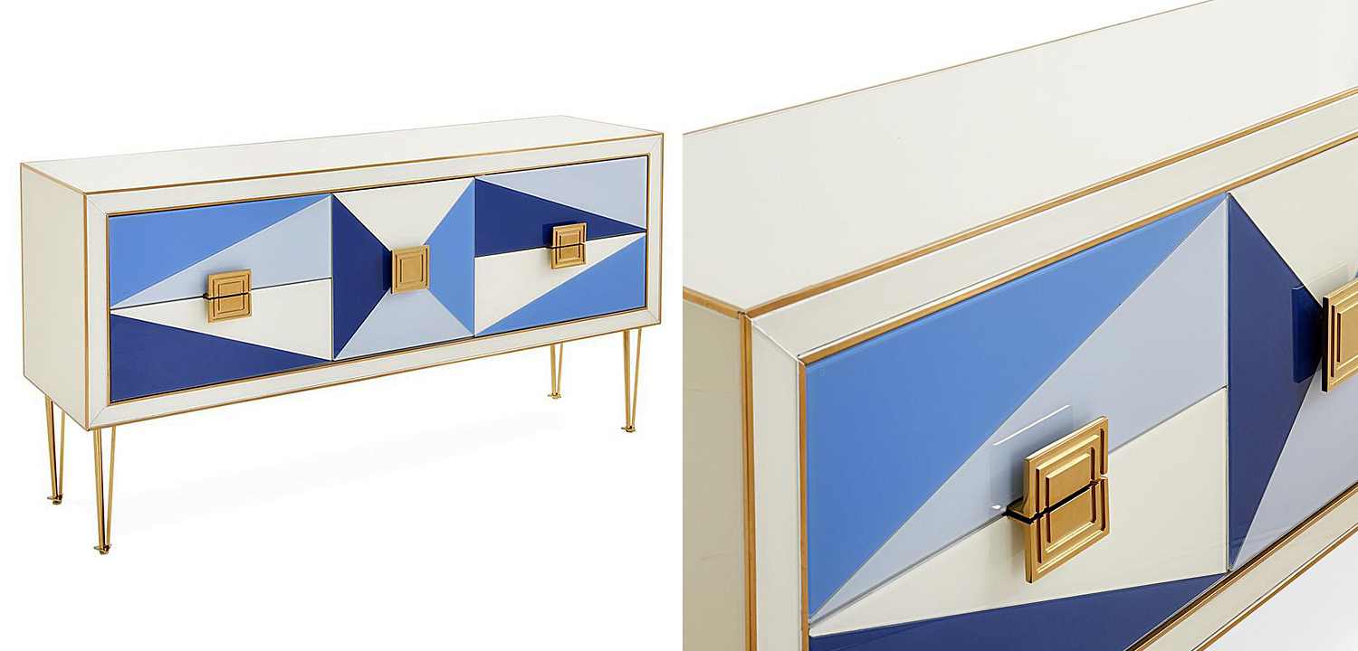 Комод JONATHAN ADLER HARLEQUIN CREDENZA - BLUE Комод JONATHAN ADLER HARLEQUIN CREDENZA - BLUE - Loft-Concept в Саратове
