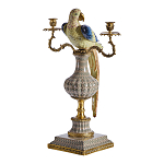 Подсвечникв образе попугая из фарфора с бронзовыми элементами Eden Garden варинант исполнения - 4 | Loft Concept в Саратове