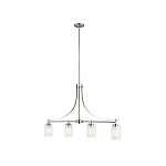 Люстра подвесная цвета никель с четырьмя матовыми стеклянными плафонами в современном стиле Generation Lighting варинант исполнения - 2 | Loft Concept в Саратове