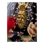 Ваза из фарфора черная с цветочной росписью и бронзовыми элементами Spring Garden варинант исполнения - 6 | Loft Concept в Саратове