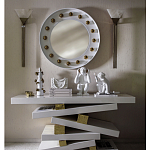 Зеркало белое с круглыми золотыми декоративными элементами Prince of the Church варинант исполнения - 2 | Loft Concept в Саратове