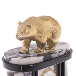 Часы настольные бронзовые с декором в виде медведя Bear Stone Clock варинант исполнения - 2 | Loft Concept в Саратове