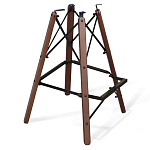 Барный стул со спинкой и подлокотниками на 4-х деревянных ножках Douglas Rhombus Синий Велюр варинант исполнения - 4 | Loft Concept в Саратове