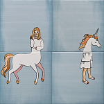 Плитка с узором Девочка единорог варинант исполнения - 2 | Loft Concept в Саратове