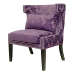 Полукресло с мягкой обивкой из жаккарда на 4-х ножках из массива березы Baroque Armchair violet варинант исполнения - 3 | Loft Concept в Саратове