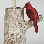 Настольная лампа с тканевым абажуром и основанием в виде птицы на дереве Simurq варинант исполнения - 4 | Loft Concept в Саратове