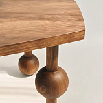Обеденный стол деревянный с круглыми декоративными элементами на ножках Koko варинант исполнения - 2 | Loft Concept в Саратове