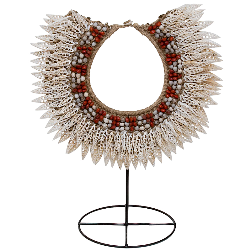 Этническое ожерелье из ракушек на подставке Ethnic Necklace Sharp Lacy Shells Белый Красный Бежевый Коричневый Этническое ожерелье из ракушек на подставке Ethnic Necklace Sharp Lacy Shells Белый Красный Бежевый Коричневый в Саратове | Loft Concept