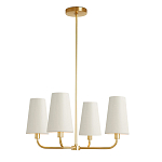 Люстра золотая с белыми тканевыми абажурами Coolness варинант исполнения - 1 | Loft Concept в Саратове