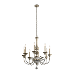 Люстра серебряного цвета с состаренным эффектом и декоративным подвесным шаром Kichler варинант исполнения - 2 | Loft Concept в Саратове