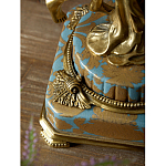 Ваза голубого цвета из фарфора с золотым растительным орнаментом и бронзовыми фигурками женщин Eden Garden porcelain and bronze варинант исполнения - 9 | Loft Concept в Саратове