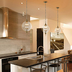 Подвесной светильник с прозрачным шарообразным стеклянным плафоном Feiss варинант исполнения - 6 | Loft Concept в Саратове