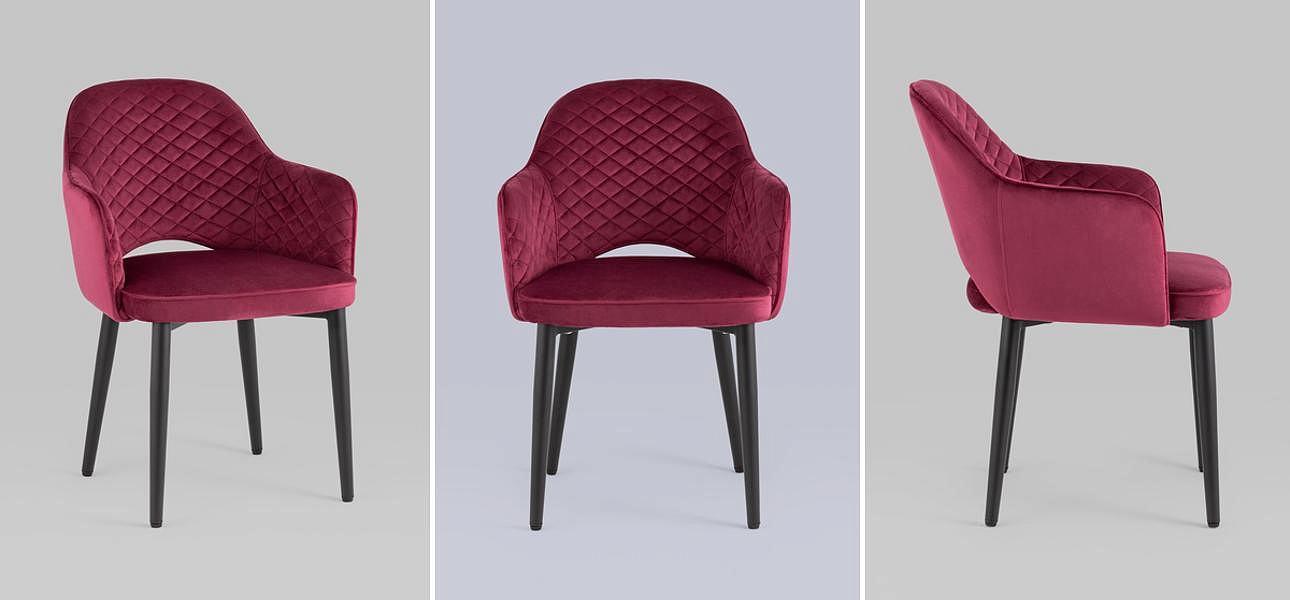 Стул SHARRON ромбы Велюр Фуксия Стул SHARRON ромбы Велюр Фуксия - Loft-Concept в Саратове