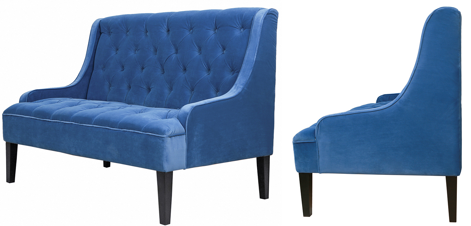 Диван Folket Sofa velour blue Диван Folket Sofa velour blue - Loft-Concept в Саратове